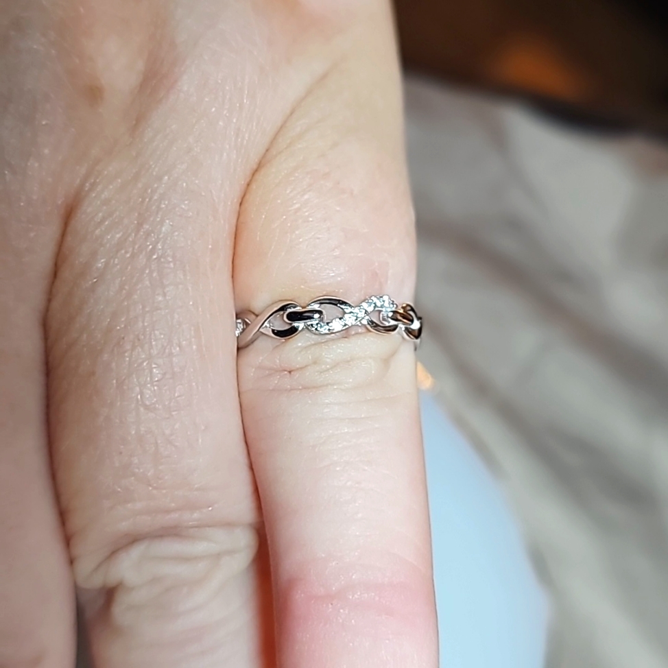 Silver Pav Infinity Ring